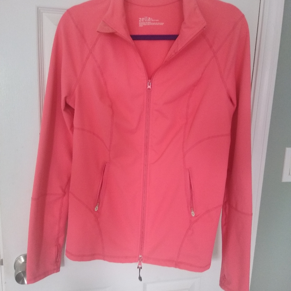 Ladies Zella Full-Zip Jacket, size L, great condition, pretty salmon color.